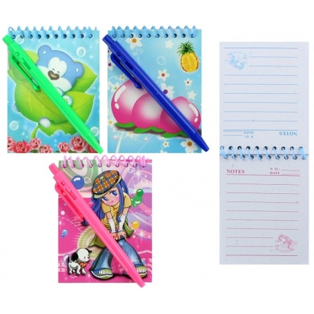 Bloc de notas para niños con bolígrafo transparente