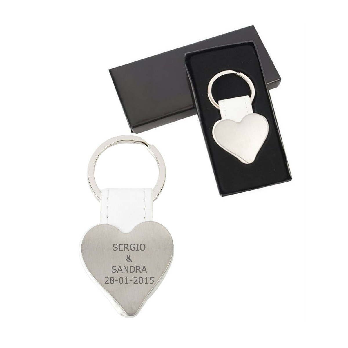 Llavero corazón grabado personalizado