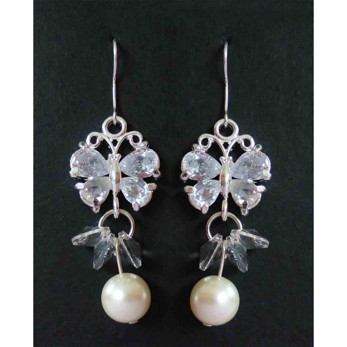 Pendientes perla mariposa
