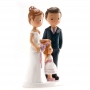 Figura Novios Con Niña Para Tarta De Boda
