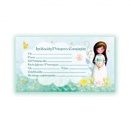 Pack 10 Invitación Comunión Niña