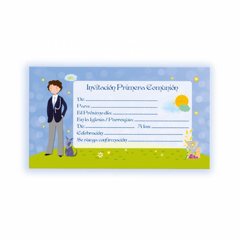 Pack 10 Invitación Niño Comunión Pack 10 Invitación Niño Comunión