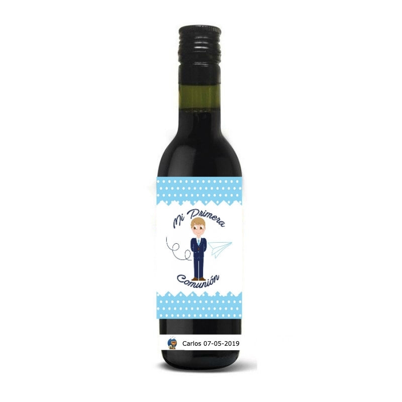 Vino Personalizado Para Detalles Comunión Con Nombre, Fecha Y Adhesivo Niño Vino Personalizado Para Detalles Comunión Con Nombre, Fecha Y Adhesivo Niño