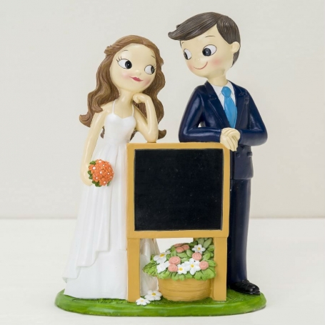 Muñecos tarta boda graciosos - Pareja de novios y bebé