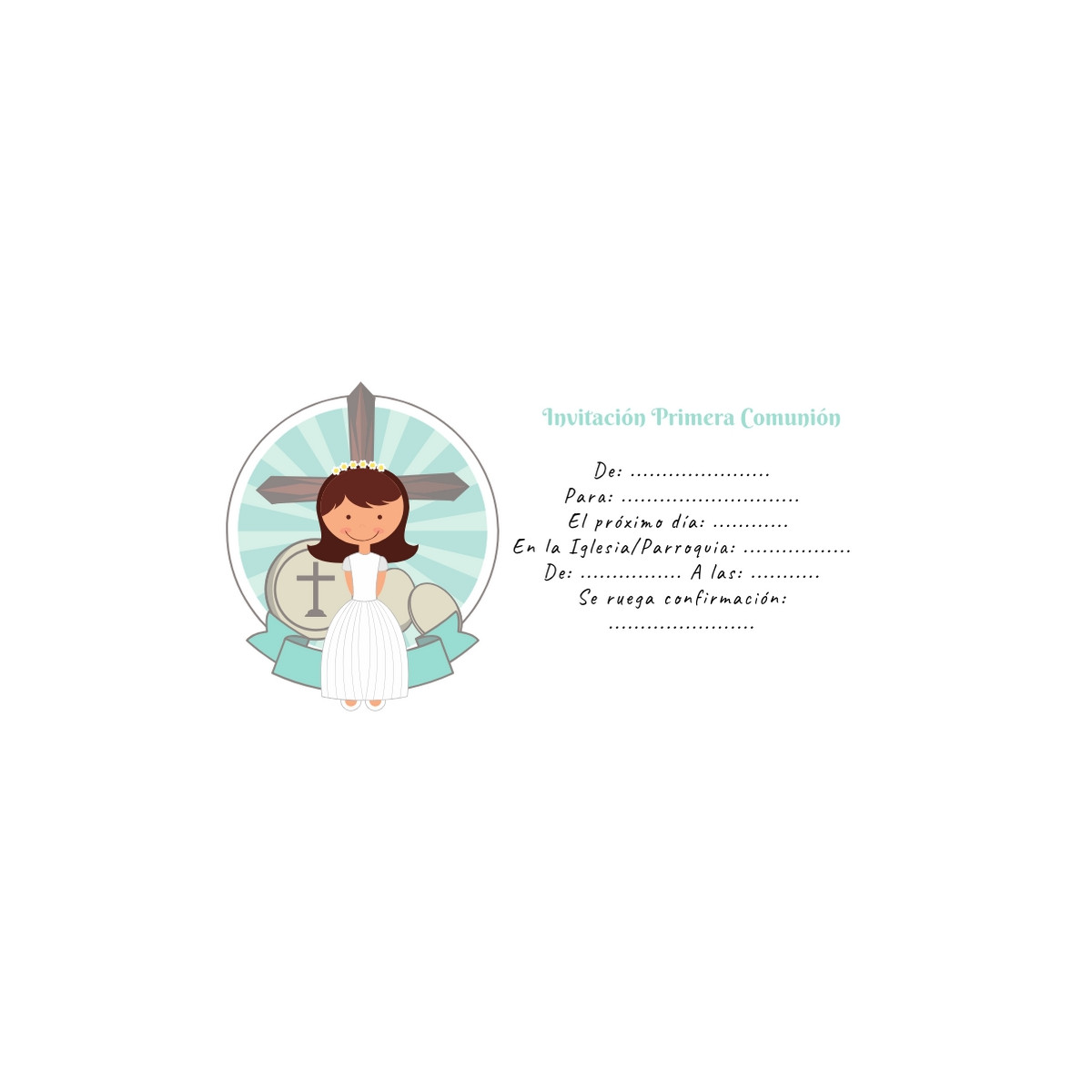 Invitación comunión para rellenar