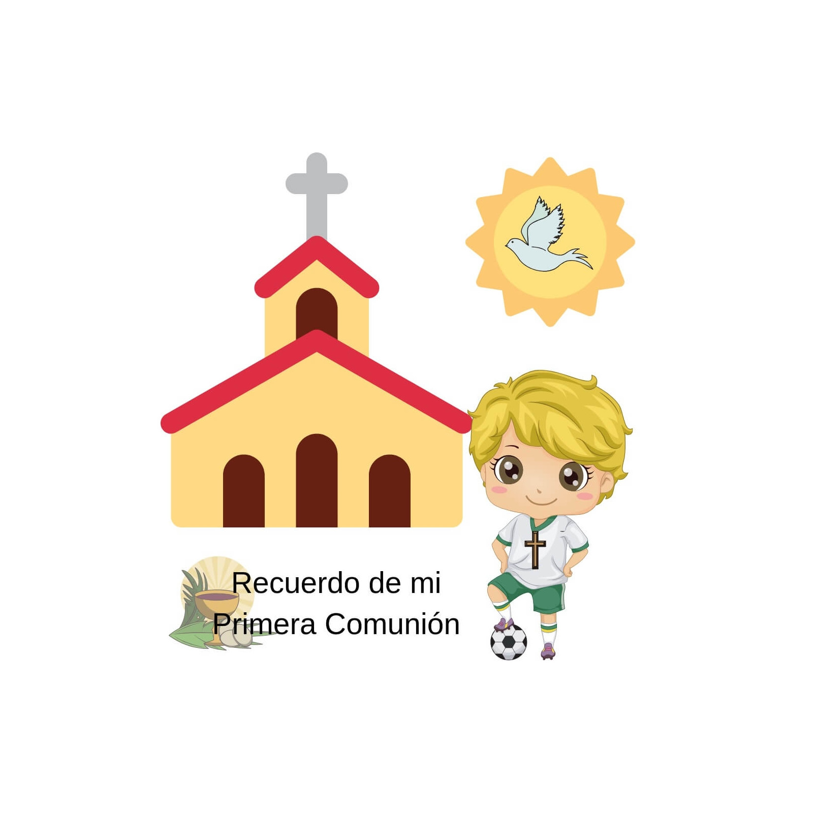 Adhesivo fútbol comunión