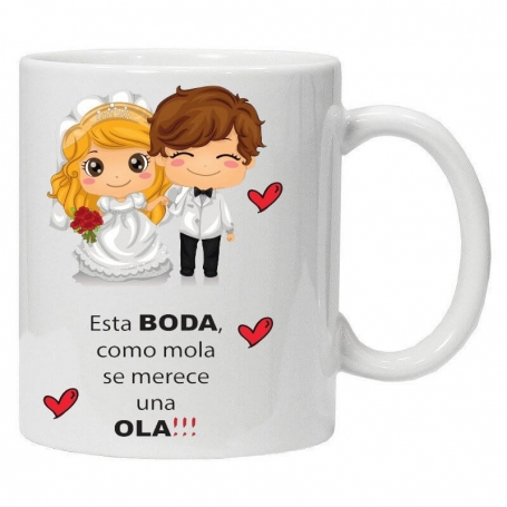 Taza para detalles de bodas