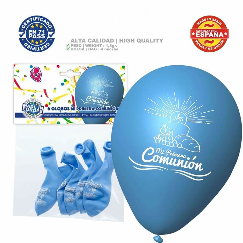 Pack Globos Azules Comunión Pack Globos Azules Comunión