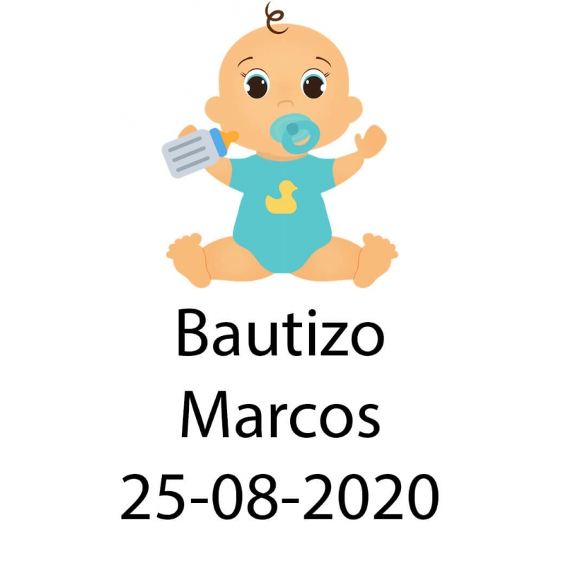 Adhesivo personalizado bautizo