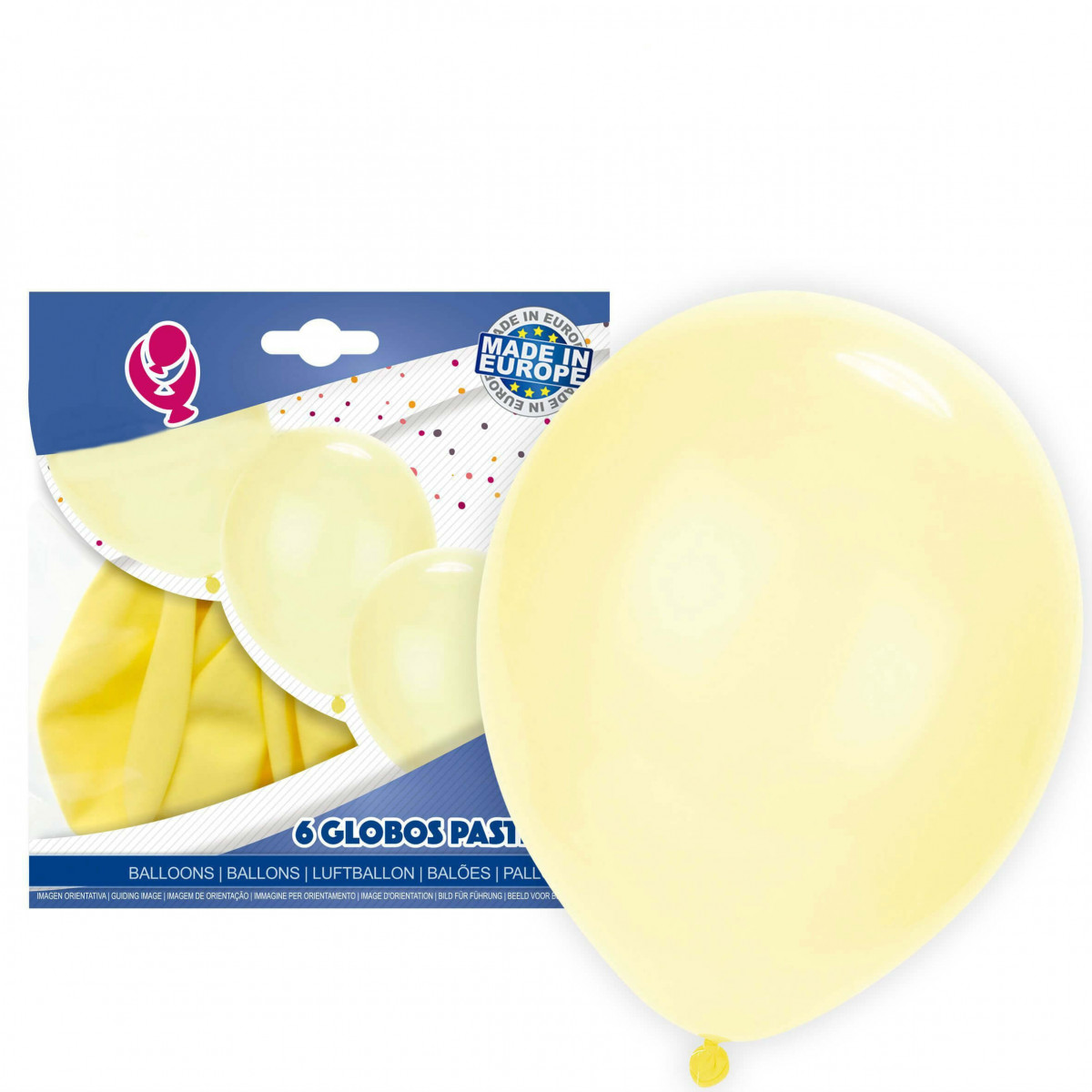 Pack globos amarillo pastel