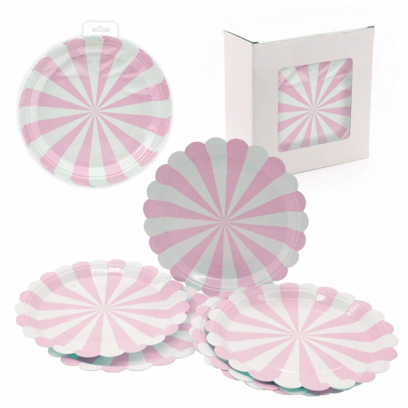 Pack plato desechable rosa