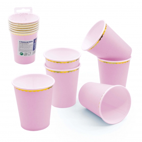 Pack vasos color rosa