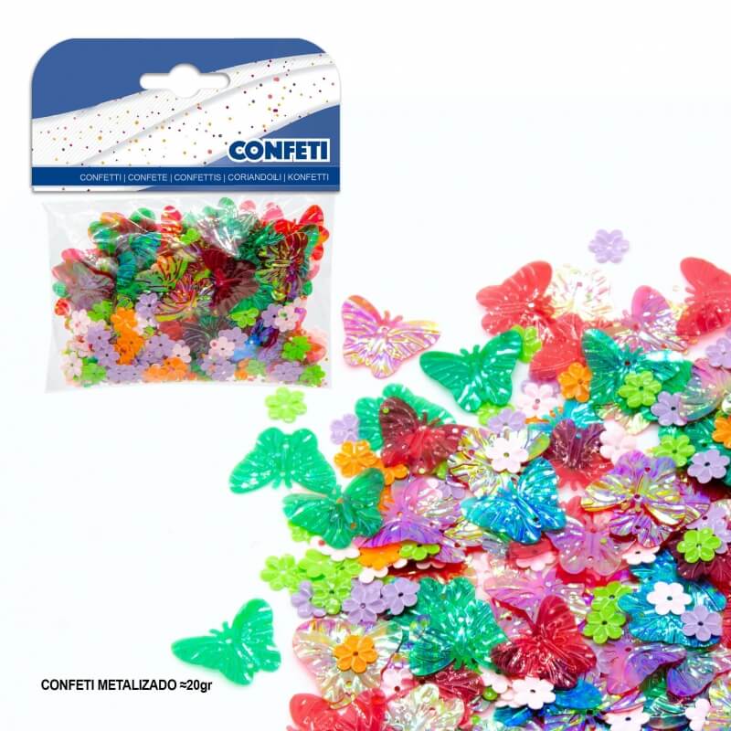 Confeti mariposa y flores Confeti mariposa y flores