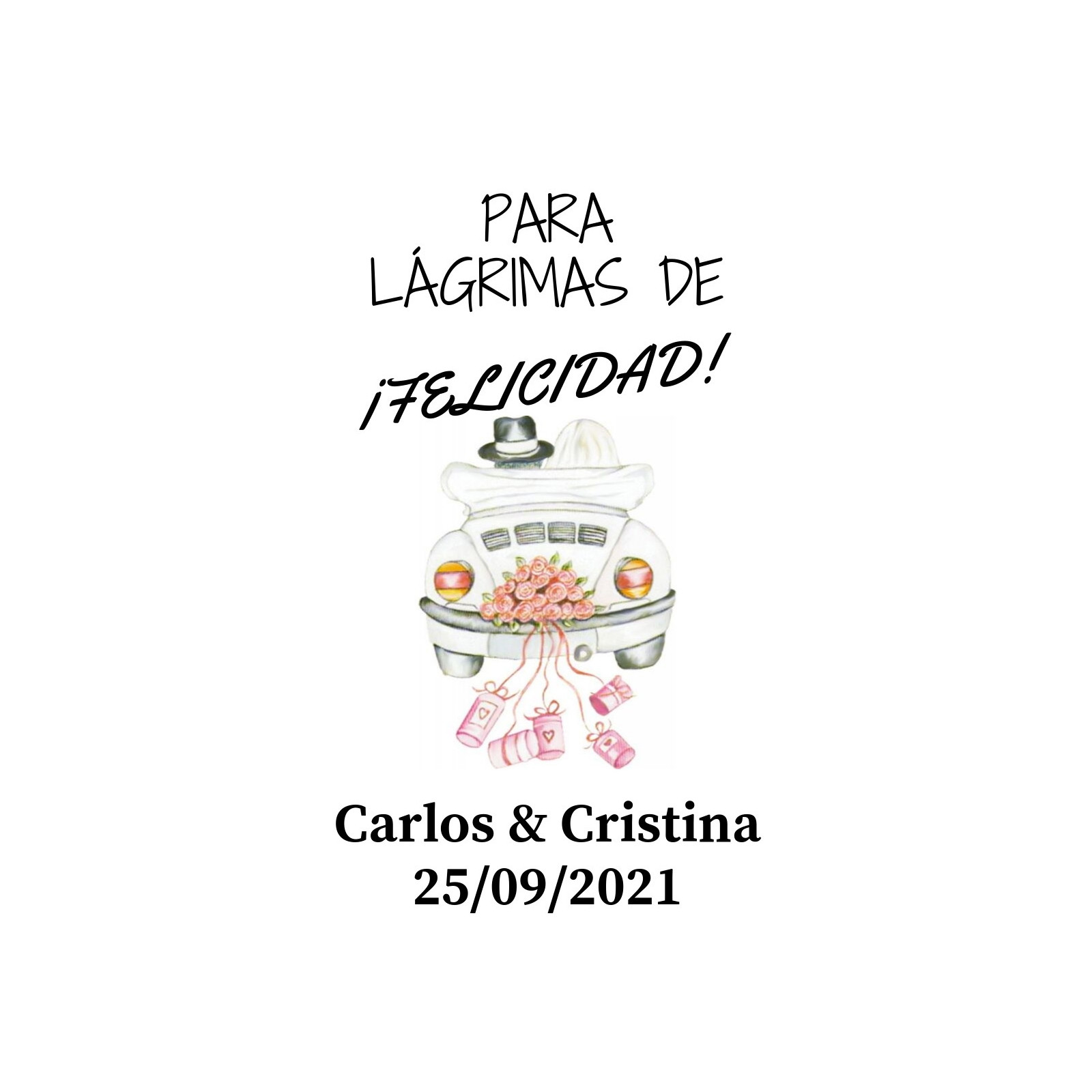 Lagrimas de felicidad personalizada