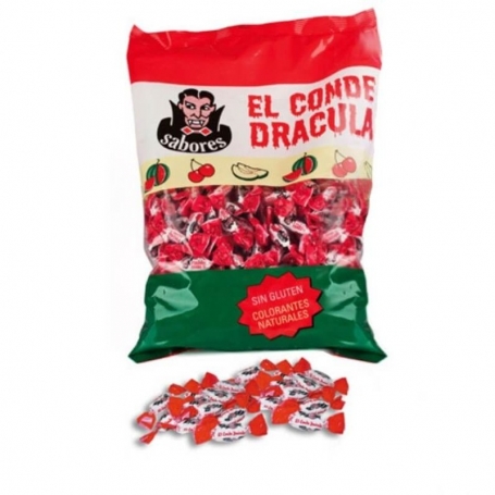 Tarro con adhesivo feliz navidad relleno de caramelos dráculas