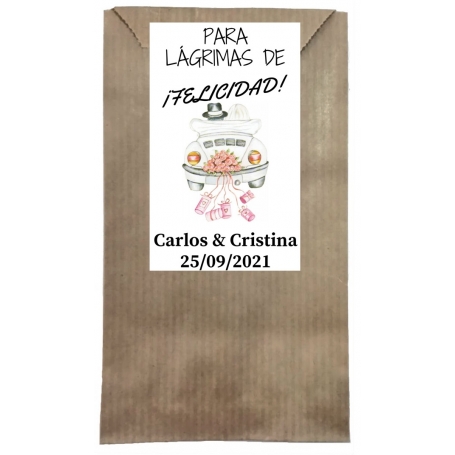 Lágrimas felicidad boda personalizada