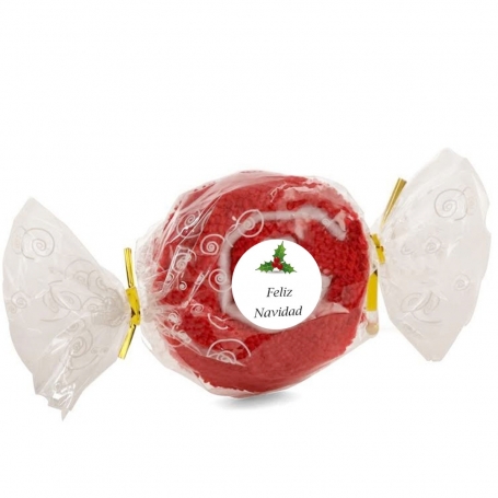 Toalla en forma de caramelo personalizada para navidad