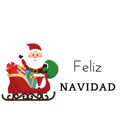 Domino con adhesivo feliz navidad
