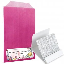 Limas de uñas en sobre Kraft rosa personalizado para...