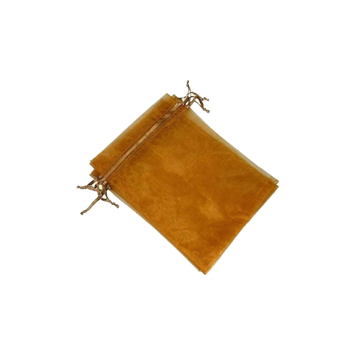 Saquito de organza marrón 7 x 10
