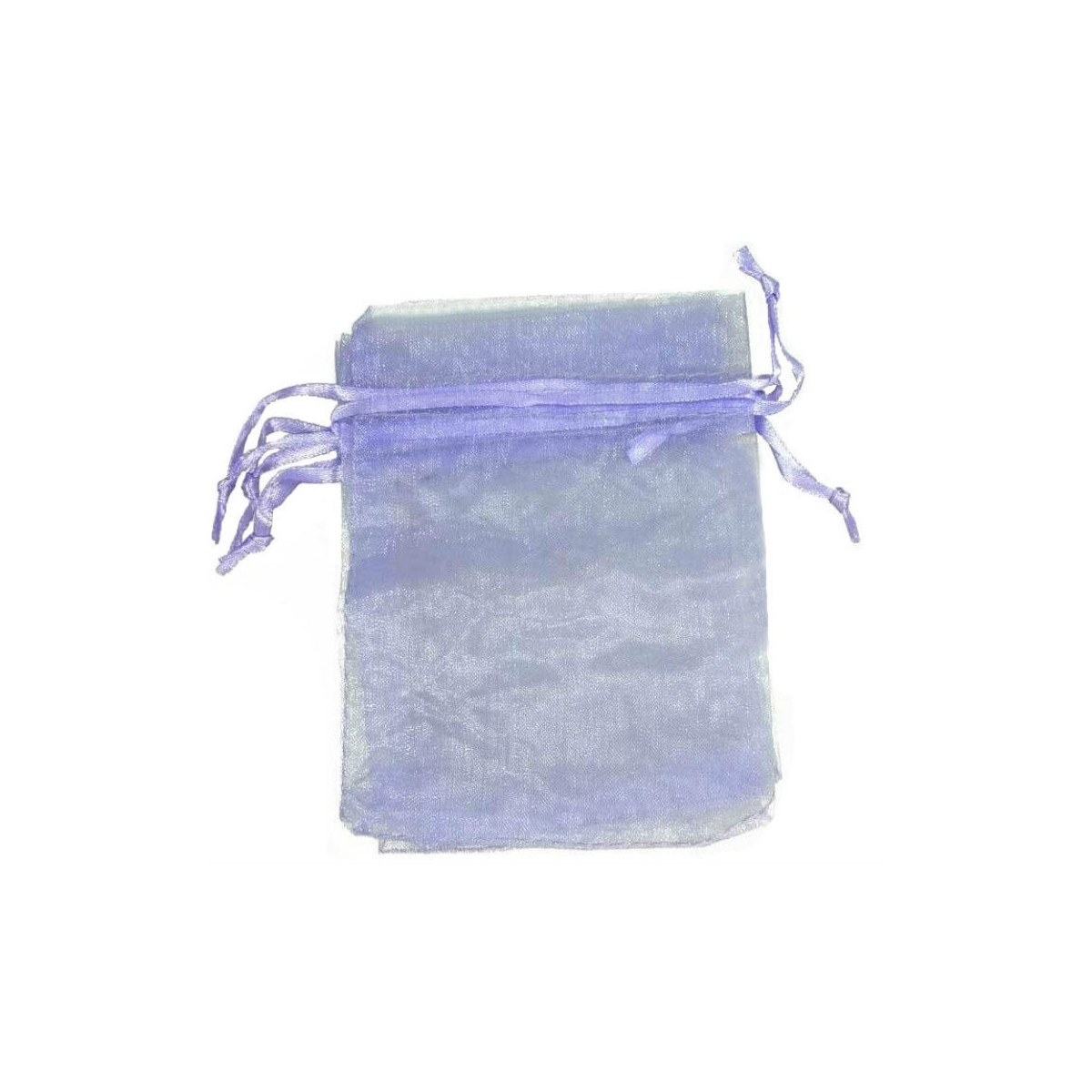 Saquito de organza lila claro 7 x 10
