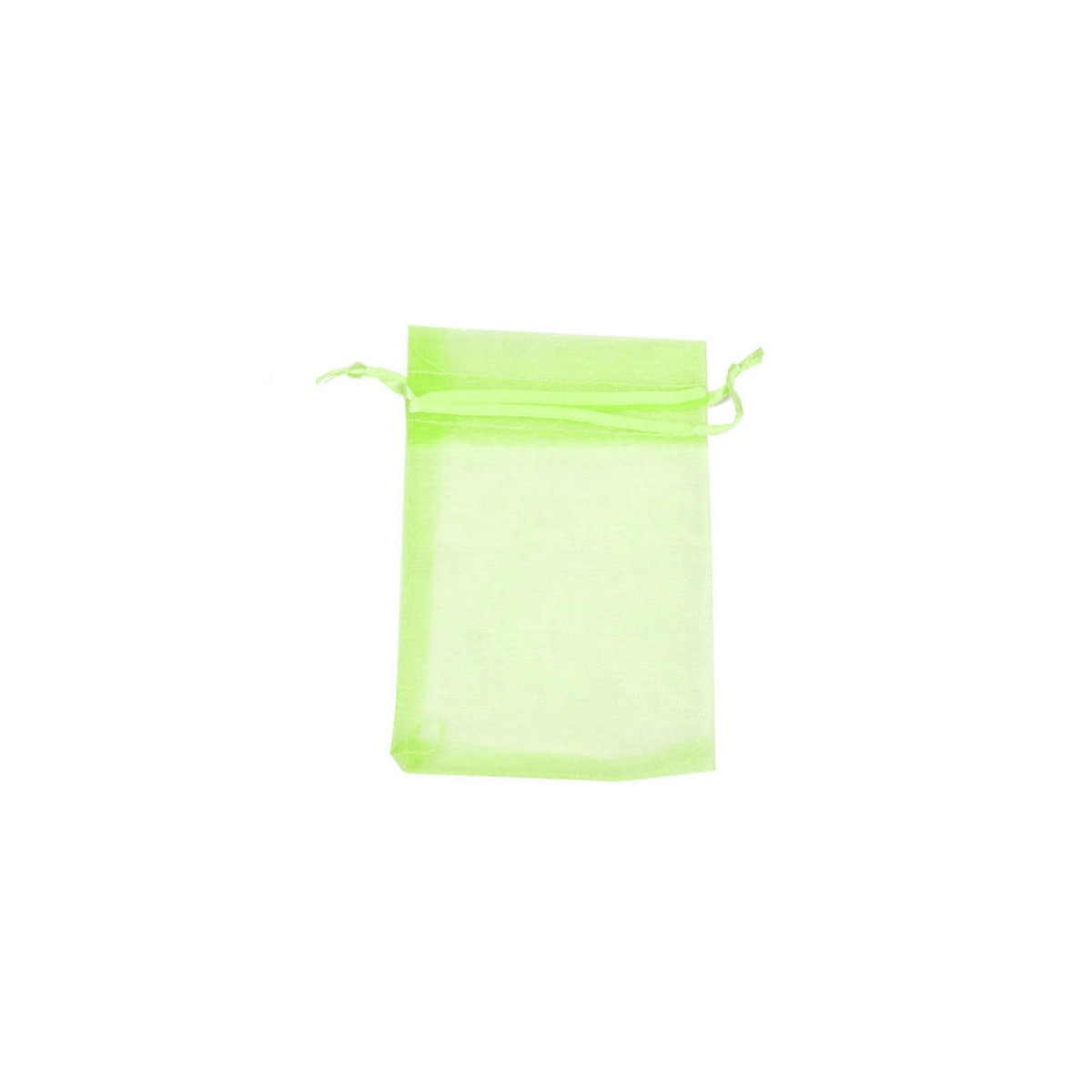 Saquito de organza verde claro 7 x 10