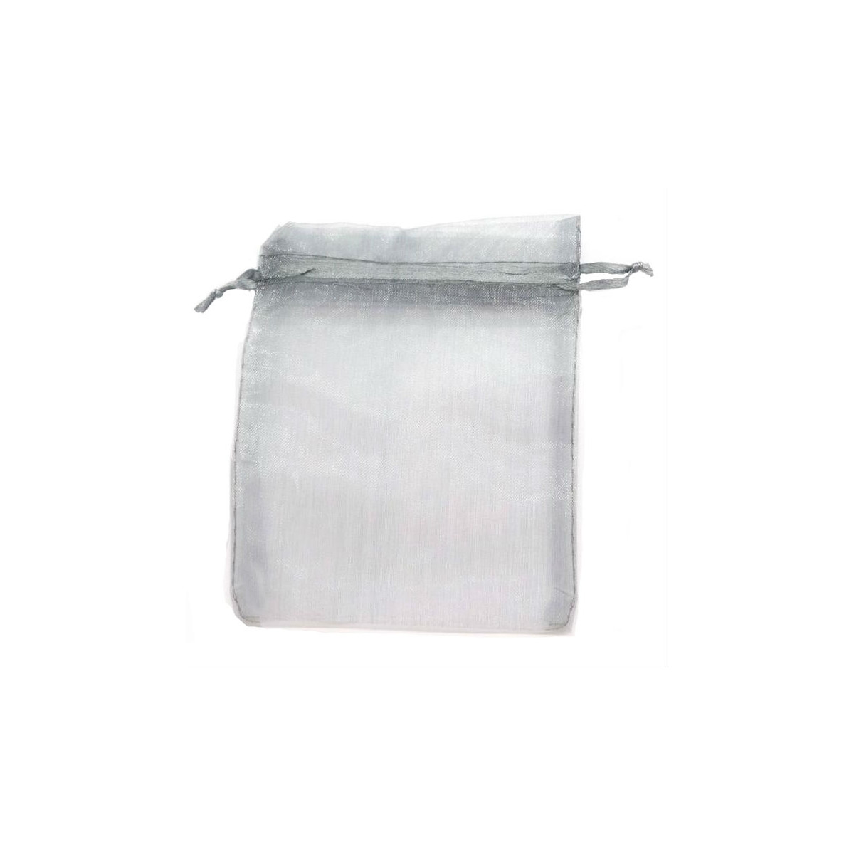 Bolsa de organza gris plata 13 x 17
