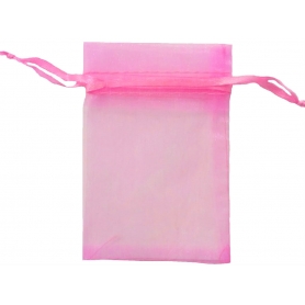 Bolsa de organza rosa chicle 9 x 15