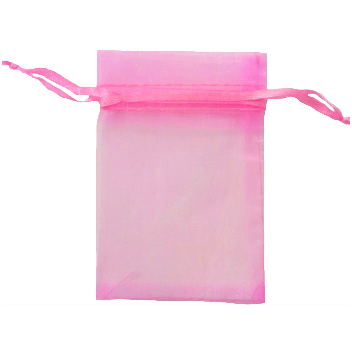 Saquito de organza rosa chicle 7 x 10