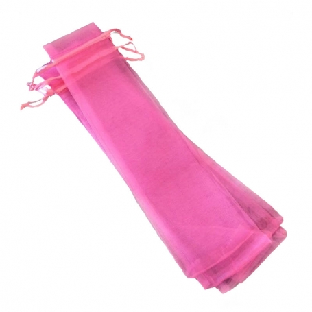 Bolsa de organza para abanicos rosa chicle