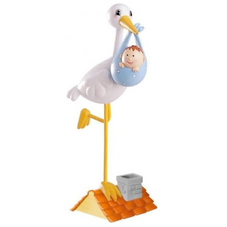 Figura cigüeña bebe para tarta de bautizo