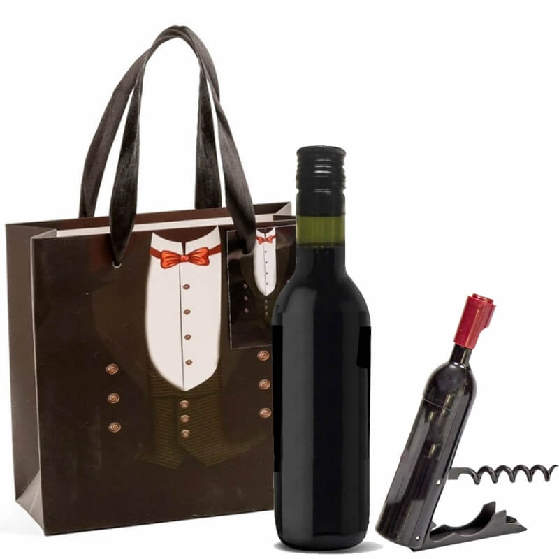 Regalo Vino Con Sacacorchos En Bolsa De Cartón Regalo Vino Con Sacacorchos En Bolsa De Cartón