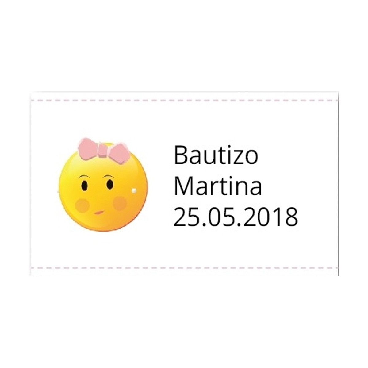 Adhesivos personalizados bautizo niña