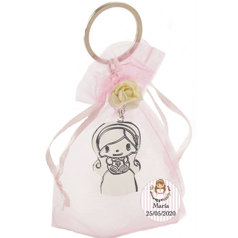 Detalles De Comunión Llavero Niña Personalizado Detalles De Comunión Llavero Niña Personalizado
