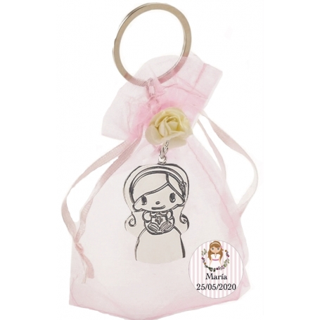 Detalles de comunión llavero niña personalizado