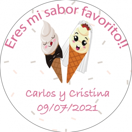 Adhesivo Helado Redondo Tamaño Mini