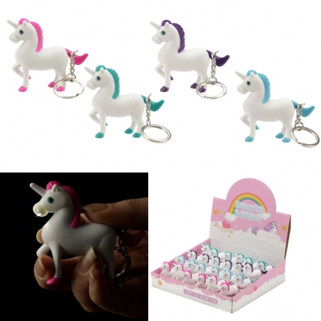 Llavero De Unicornio Con Led