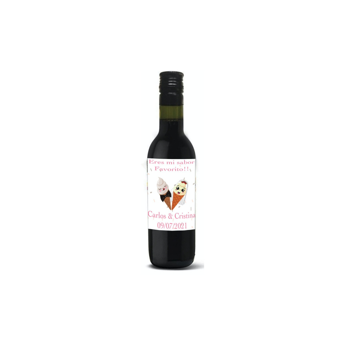 Vino tinto boda personalizado