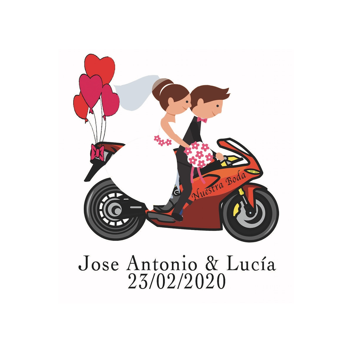 Adhesivos novios moto