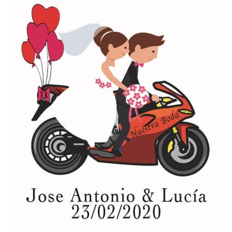 Adhesivos novios moto