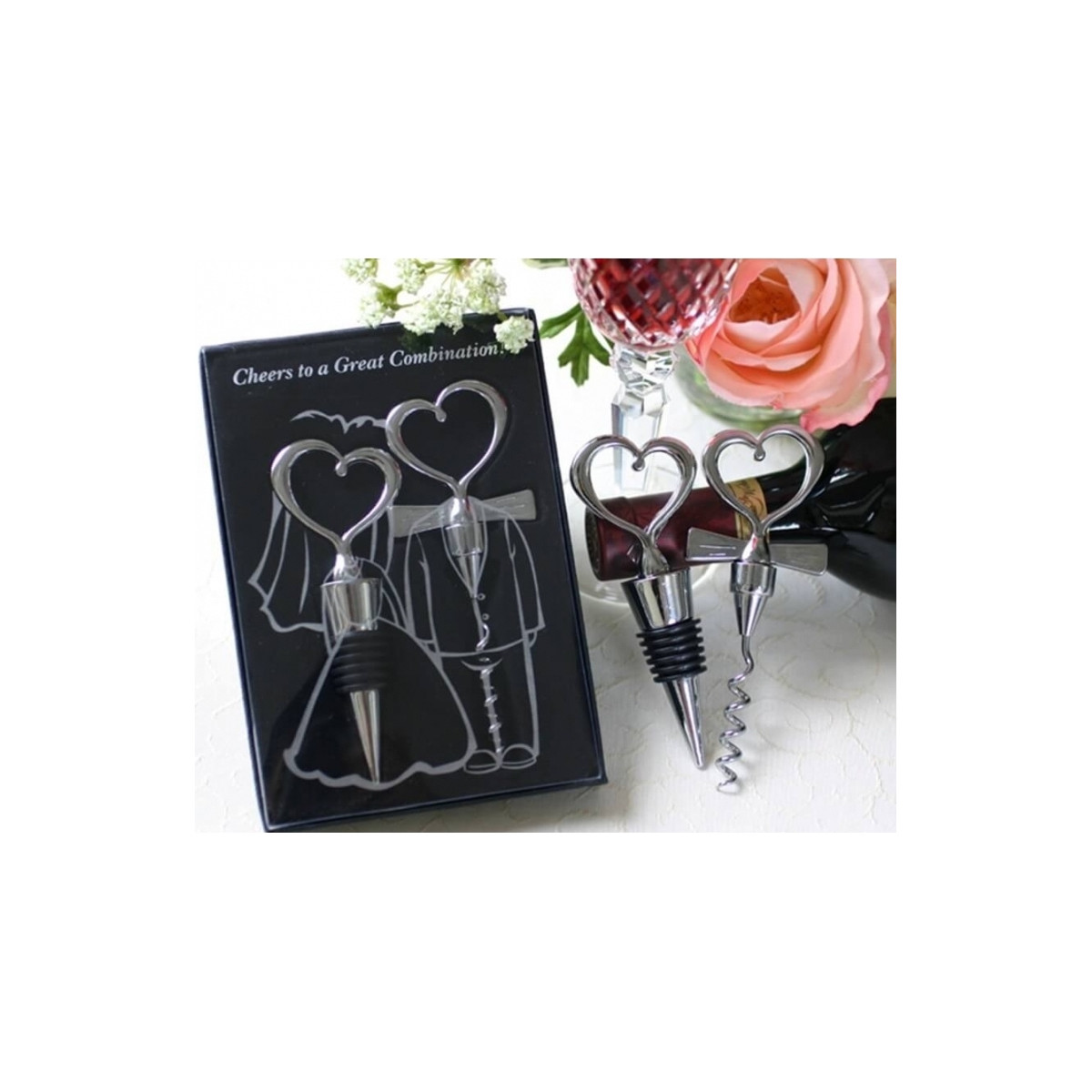 Set de vino novios detalles de boda para invitados