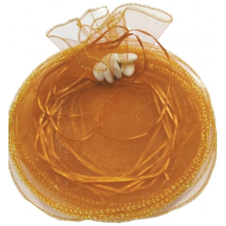Bolsa De Organza Para Arroz Color Naranja Oscuro Y Para Pétalos