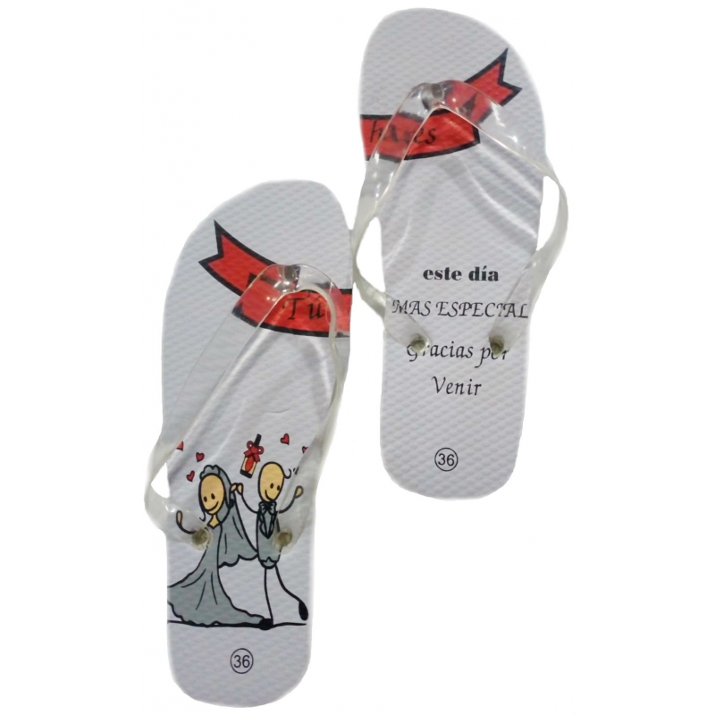 Chanclas De Boda Con Frases Novios