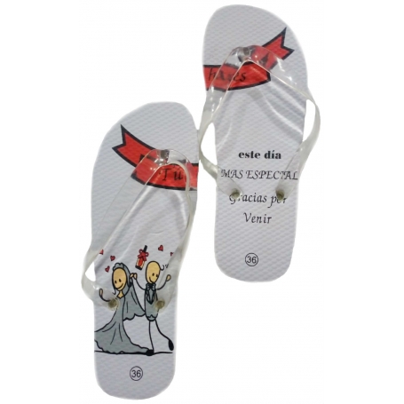 Chanclas De Boda Con Frases Y Novios