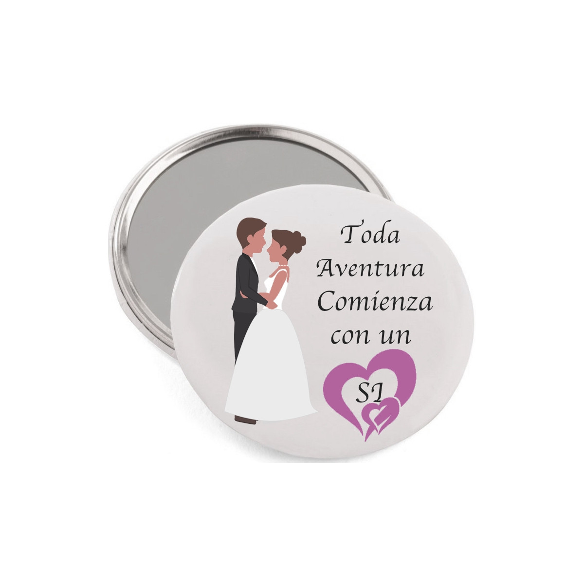 Espejo de Bolsillo con frase para Bodas