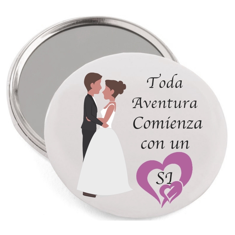 Espejo de Bolsillo con frase para Bodas