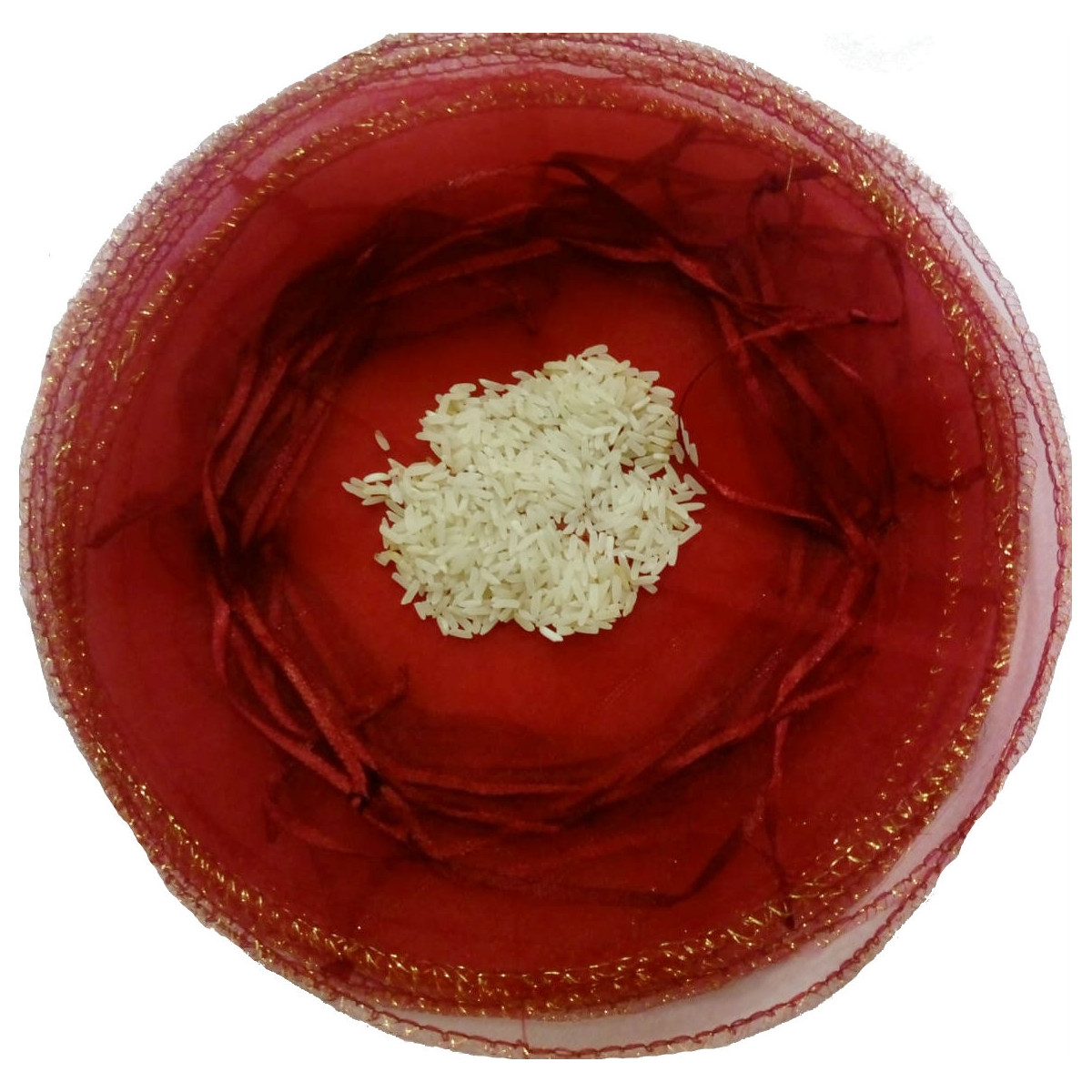 Bolsa de organza para arroz color granate