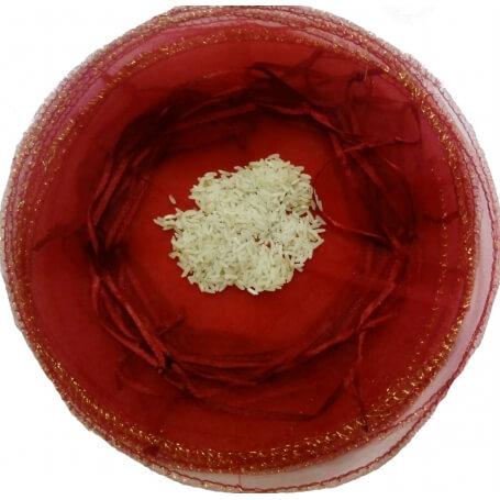 Bolsa de organza para arroz color granate
