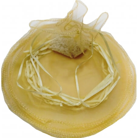 Bolsa De Organza Para Arroz Y Pétalos Color Dorada