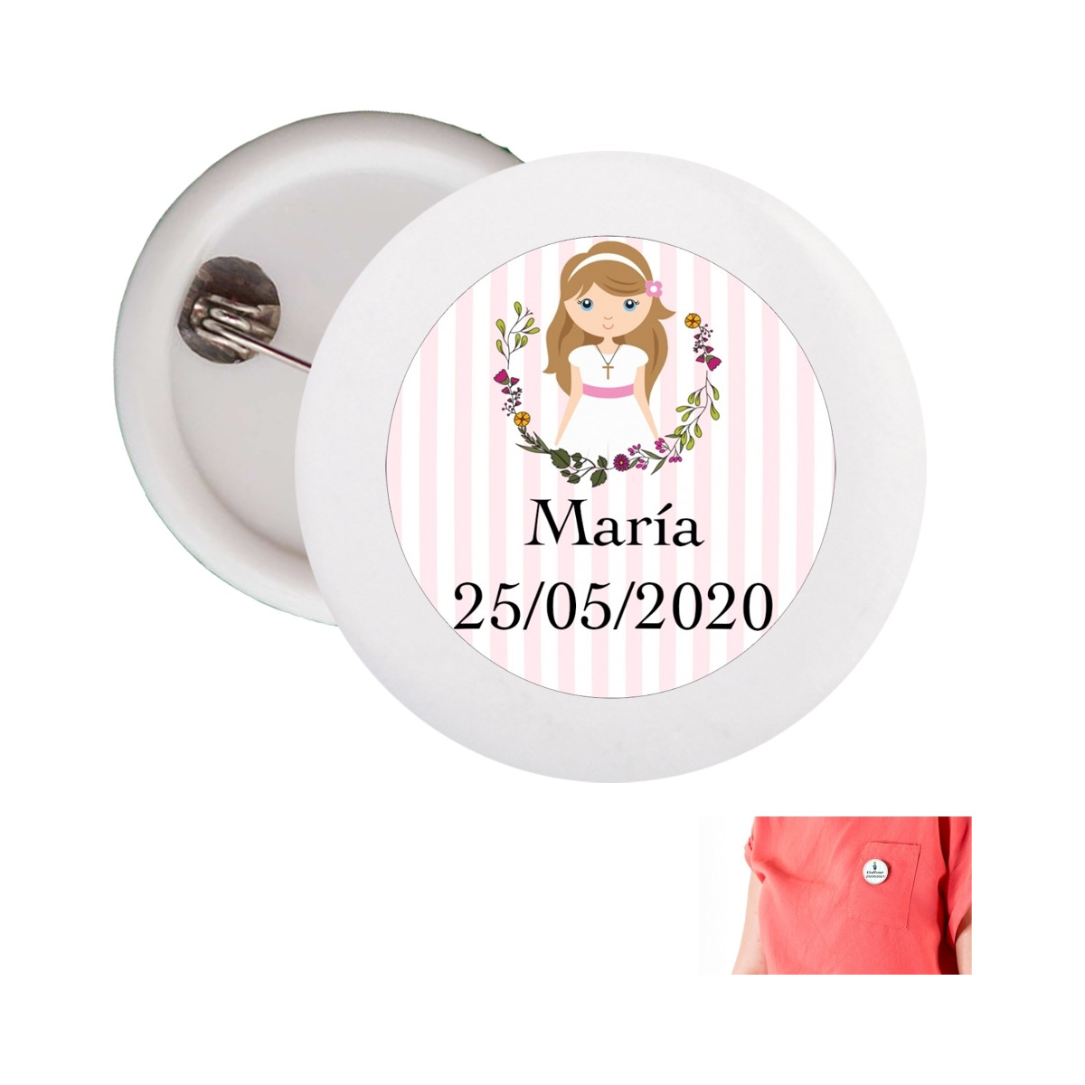 Chapa personalizada niña comunión 